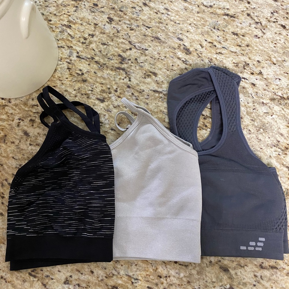 3 Piece Bundle Comfort Athletic Sports Bras L